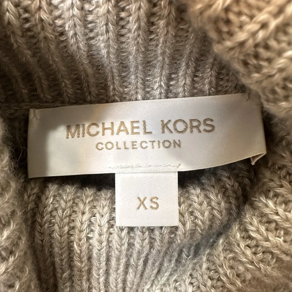 Michael Kors Collection Cashmere‎ Beige Sleeveless Turtleneck Sweater XS Neutral